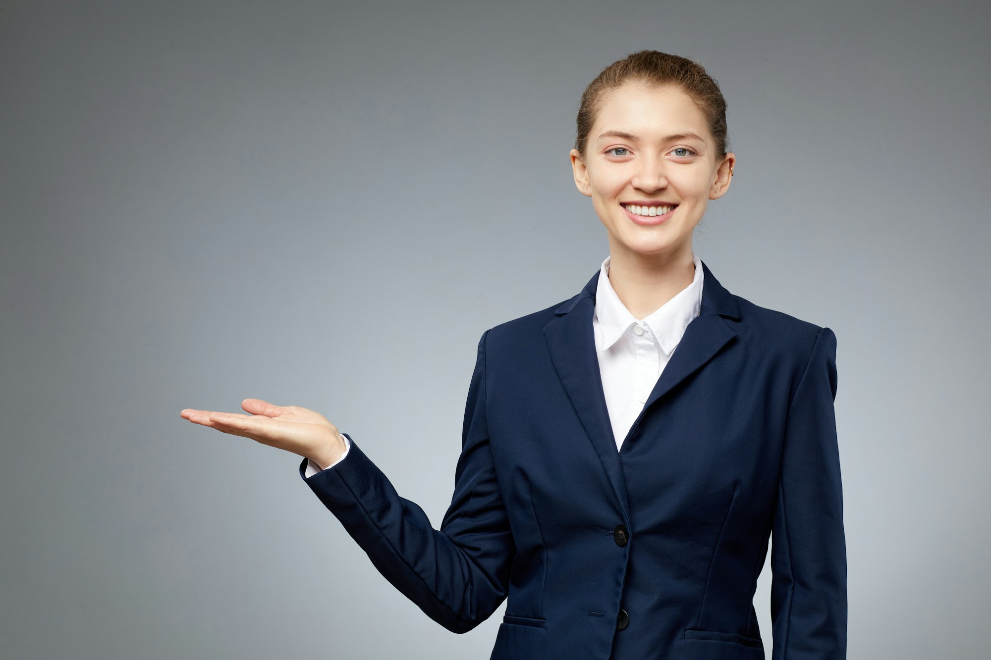 Businesswoman Presenting Copy Space